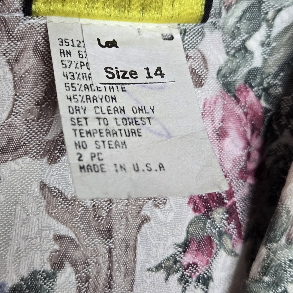 Vtg Stuart Alan Floral Tapestry Blazer Jacket Size 14 Pastel 80s Cottagecore - Picture 5 of 13